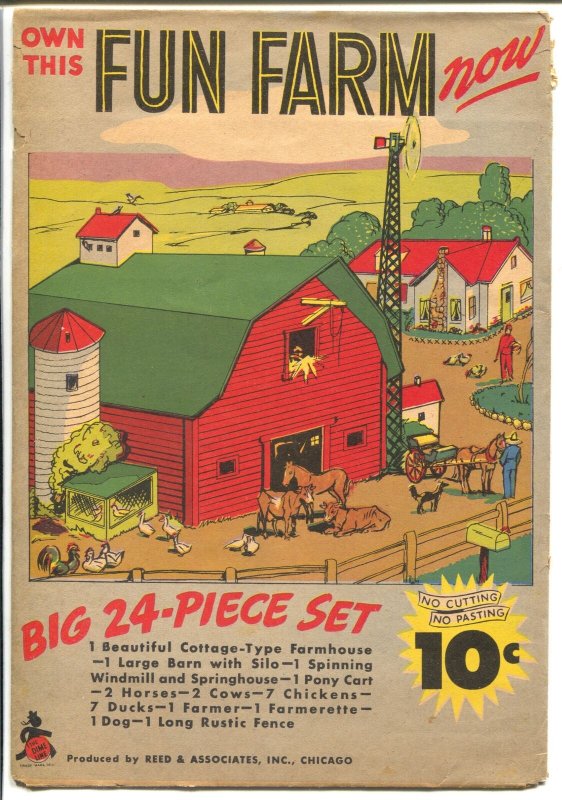 Fun Farm 24 Piece Set In Original Envelope 1940's-10¢ price-complete set-VF