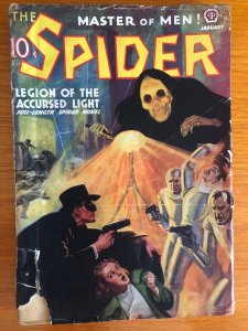 The SPIDER Jan 1938  GD  pulp skull cover