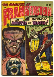 Frankenstein #31-1954 DICK BRIEFER-Golden Age horror -Skull cover VG