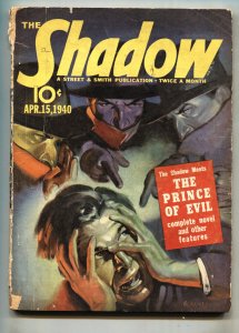 PULP:  SHADOW 1940 APR 15 // STREET AND SMITH // HERO PULP MAGAZINE