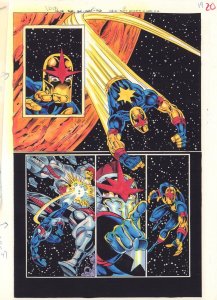 Nova #16 p.14 / 20 Color Guide Art - Nova Soars Through Space - 1995 Signed