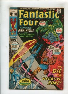 FANTASTIC FOUR #109 (5.0) DEATH IN THE NEGATIVE ZONE!! 1971