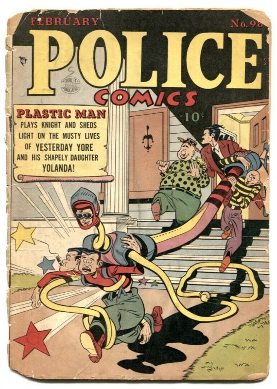 Police Comics #98 1949- PLASTIC MAN- Spirit- Candy low grade