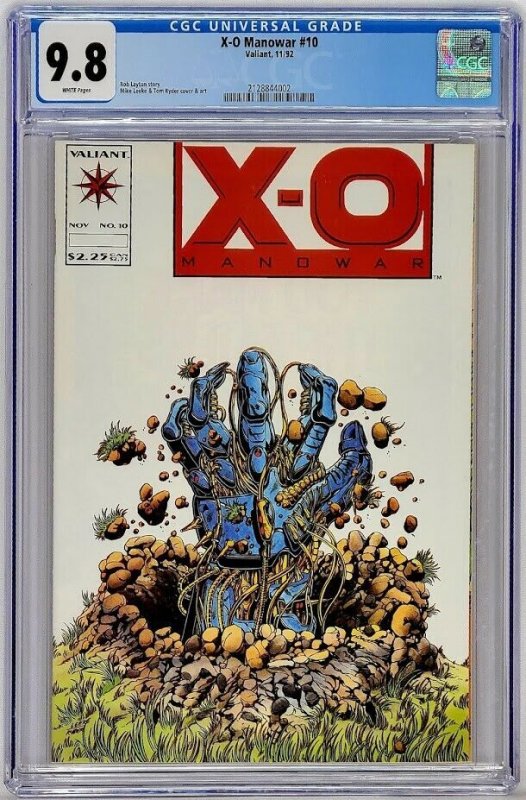 X-O Manowar #10 Valiant 1992 CGC 9.8 NM/Mint White Pages Top Census Grade