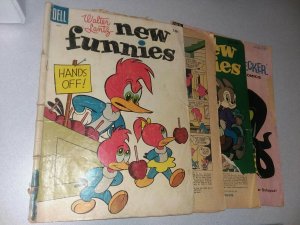 New Funnies Woody Woodpecker Four Issue Golden Silver Age Comics Lot Run Set