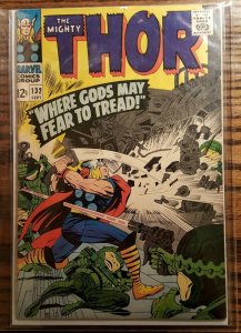 Thor #132 Marvel 1966 VG- 3.5 1st Appearance Ego Stan Lee Jack Kirby