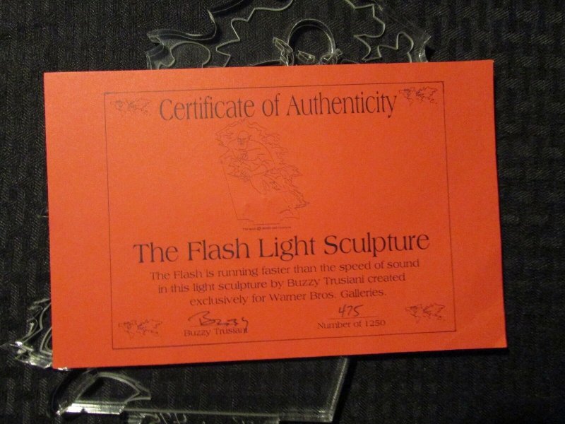2000 DC Comics FLASH Light Sculpture NM w/ Signed #475 COA NO BASE