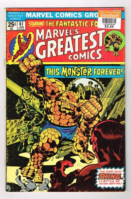 Marvel's Greatest Comics #61 (1976)  Marvel Comics ( PRICE STICKER ON CO...