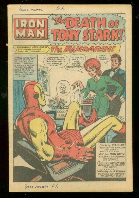 TALES OF SUSPENSE #61 1965-IRON MAN-MANDARIN-CAP AMERICA FR