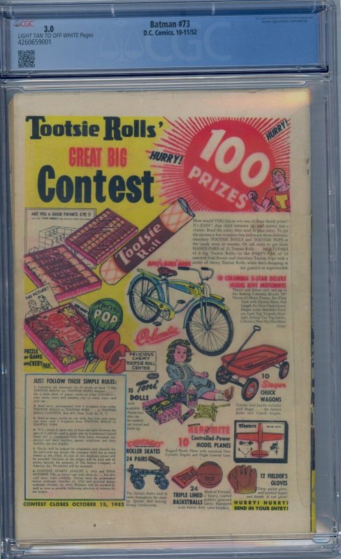 BATMAN #73 CGC 3.0 JOKER