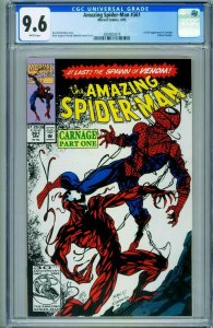 AMAZING SPIDER-MAN #361 cgc Graded 9.6  1992-1ST FULL CARNAGE-3804823014