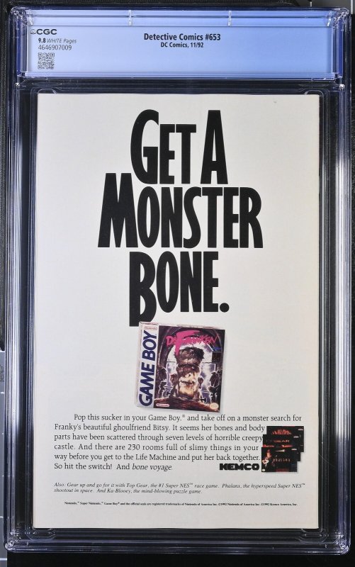 Detective Comics #653 (11/92) Graded CGC 9.8