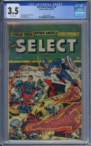 ALL SELECT COMICS #9 CGC 3.5 ALEX SCHOMBURG COVER CAPTAIN AMERICA TIMELY COMICS