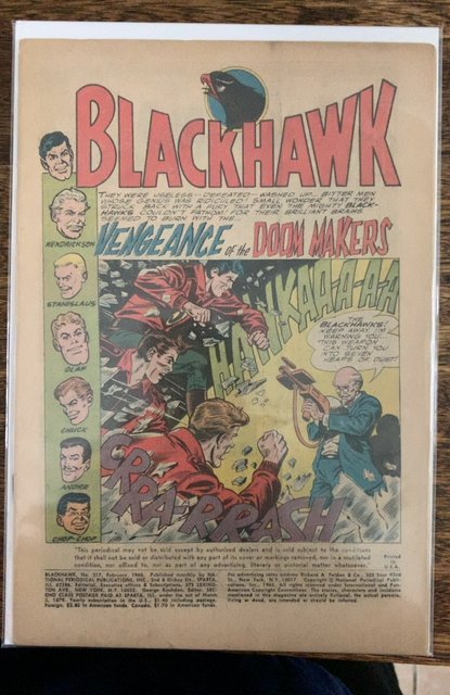 Blackhawk #217 *no cover, pages are whole