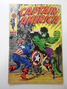 Captain America #110 (1969) VG Condition centerfold detached top staple