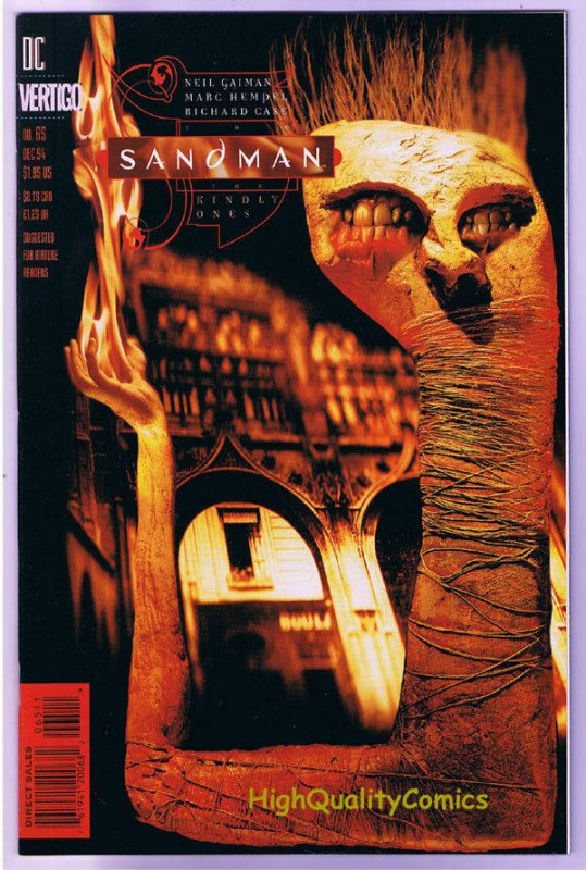 SANDMAN #65, NM-, Vertigo, Neil Gaiman, Marc Hempel, w/ Card, more SM in store