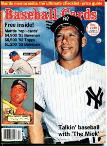 Baseball Cards 12/1988-Krause-Mickey Mantle-Ron Guidry-VG