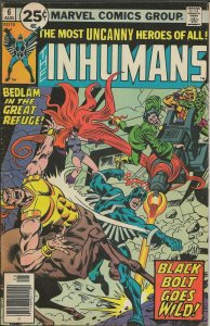 Inhumans #6 ORIGINAL Vintage 1976 Marvel Comics Black Bolt