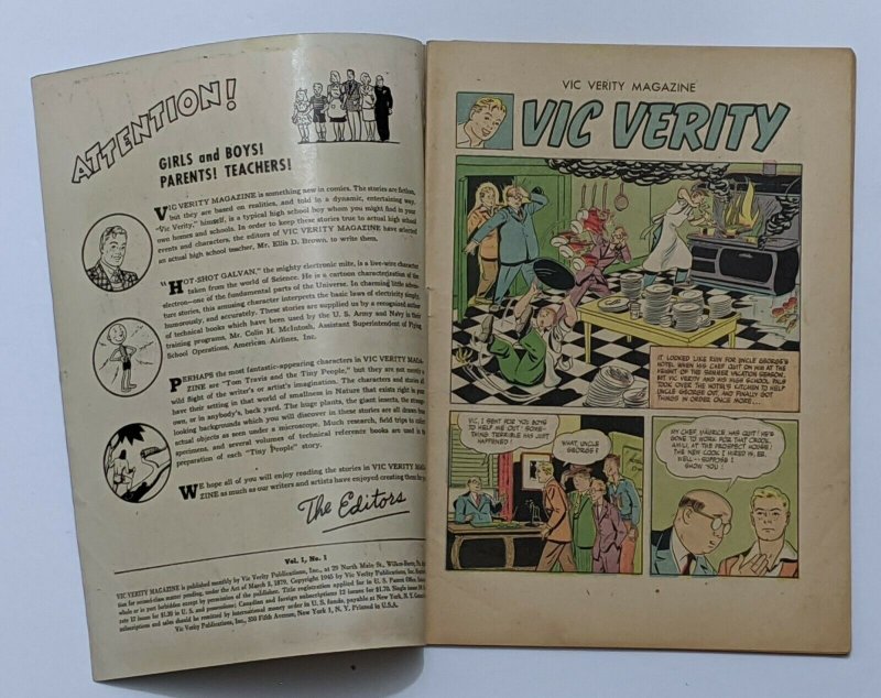 Vic Verity #1 (1945 Don Fortune) G/VG 3.0 CC Beck cover and art 
