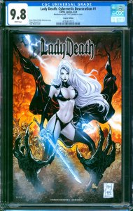 Lady Death Cybernetic Desecration #1 Tony Daniel Legend Ed. Coffin CGC 9.8
