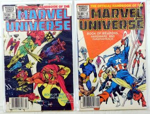 Official Handbook Marvel Universe Lot 2 #14, 15 1984 Marvel Newsstand Comics