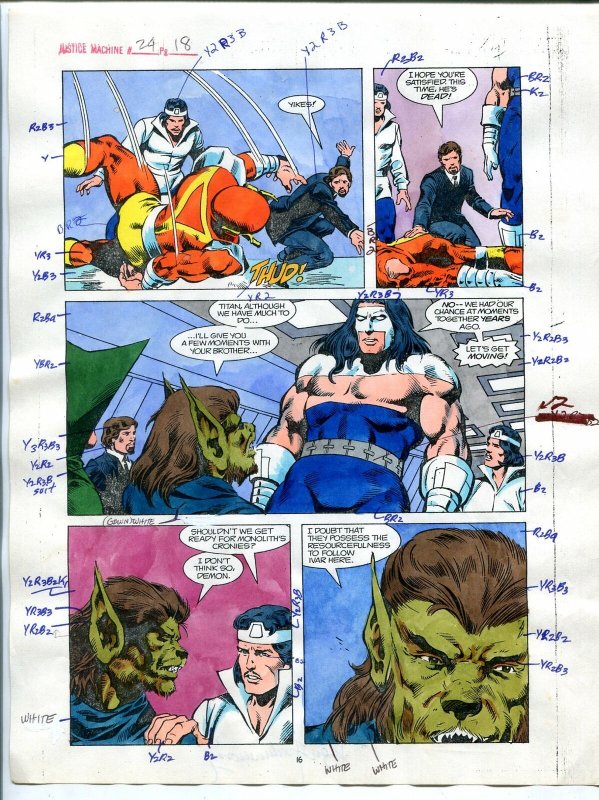 Justice Machine #24 Page #18 1988 Original Color Guide 