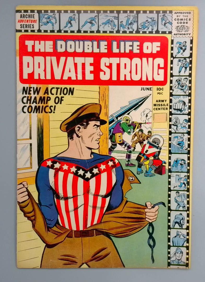 The Double Life of Private Strong #1 FN 1st Shield, the Fly Archie Comics 1959