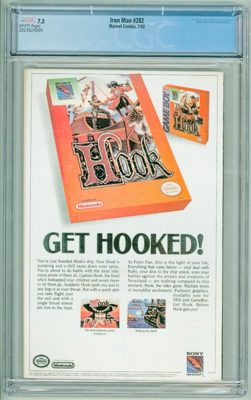 Iron Man #282 (1992) CGC 7.5! small crack bottom of slab