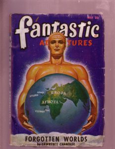 PULP:  FANTASTIC ADVENTURES-MAY 1948-PULP FEATURES GOLDEN MAN VG