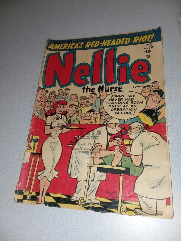 Nellie the Nurse #30 atlas timely comics 1951 howie post good girl art cover gga