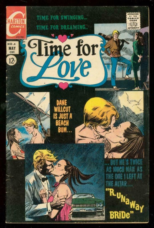 TIME FOR LOVE #4 1968-CHARLTON COMICS-BEACH BUM LOVE VG