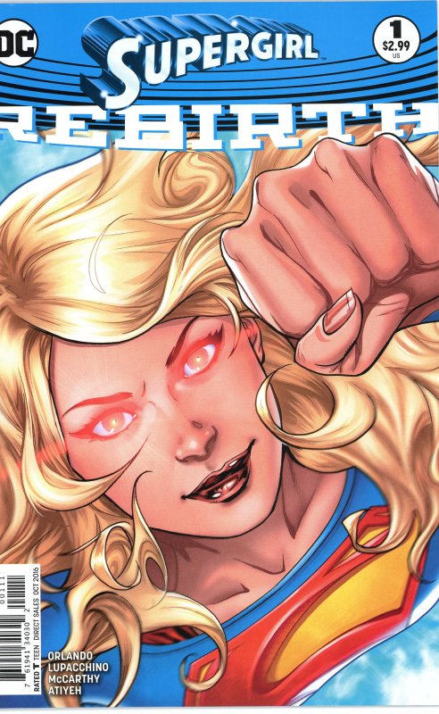 Supergirl Rebirth 1 Cover A  9.0 (our highest grade)