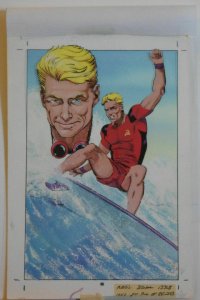 MIKE VOSBURG / RICHARD ORY original art,  AMERICAN FLAGG #5, Surfer Dude Splash