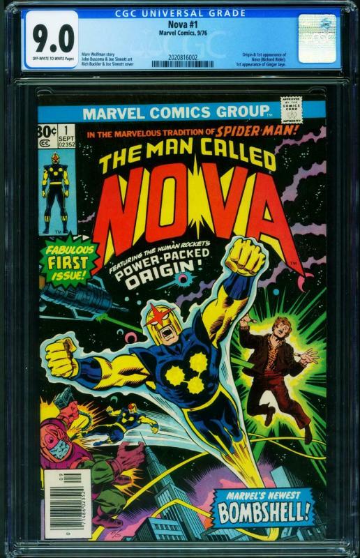 NOVA #1 9.0 cgc First Nova Guardians of the Galaxy 1976 2020816002