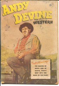 Andy devine #1 1950-Fawcett-1st issue-photo covers-B-Western film star-FR