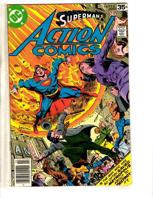 6 Action Comics Feat. Superman DC Comic Books # 477 479 480 481 483 498 CR12