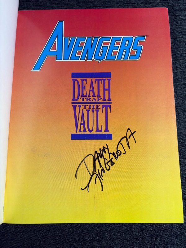 1991 AVENGERS Death Trap The Vault SC FVF 7.0 1st SIGNED by Danny Fingeroth