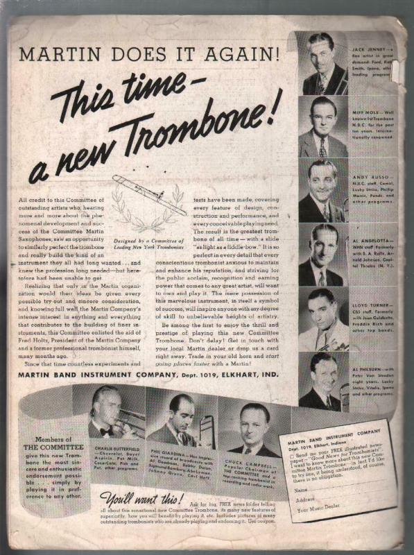 Up Beat #1 11/1938-1st issue-Duke Ellington-swing bands-jazz-VG