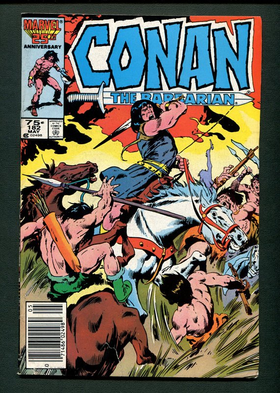 Conan the Barbarian #182 ( 5.0 VG/FN  ) Newsstand / Buscema Cover / 1986