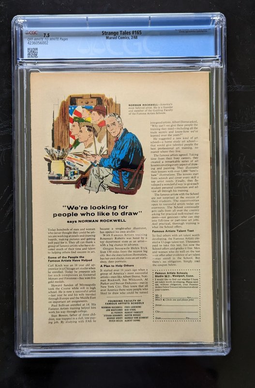 Strange Tales #165 (1968) - CGC 7.5