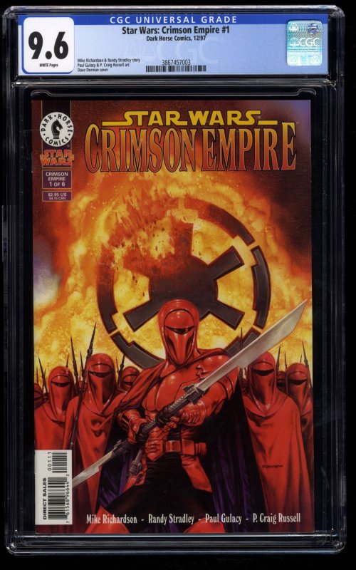 Star Wars: Crimson Empire #1 CGC NM+ 9.6 1st Kir Kanos! 1st Carnor jax!