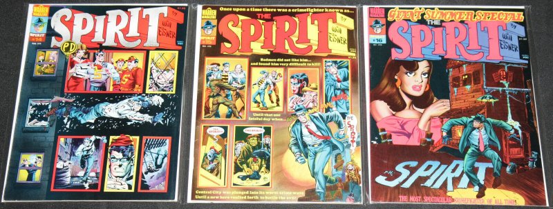 Warren THE SPIRIT MAGAZINES 11pc Count Mid Grade Comic Lot VF Will Eisner