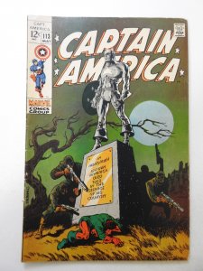 Captain America #113 (1969) VG+ Condition moisture stain bc