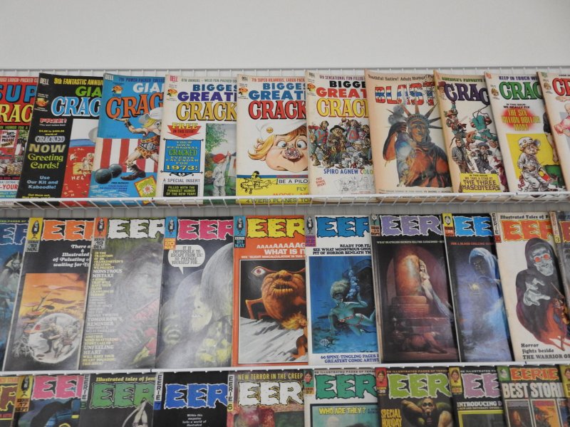 Huge Lot 77 Magazines W/ MAD, Cracked, Eerie Avg VG/FN Condition!