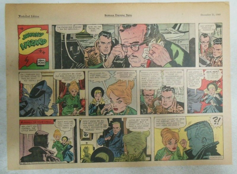 (52) Johnny Hazard Sunday Pages by Frank Robbins from 1961 All 11 x 15 inches !