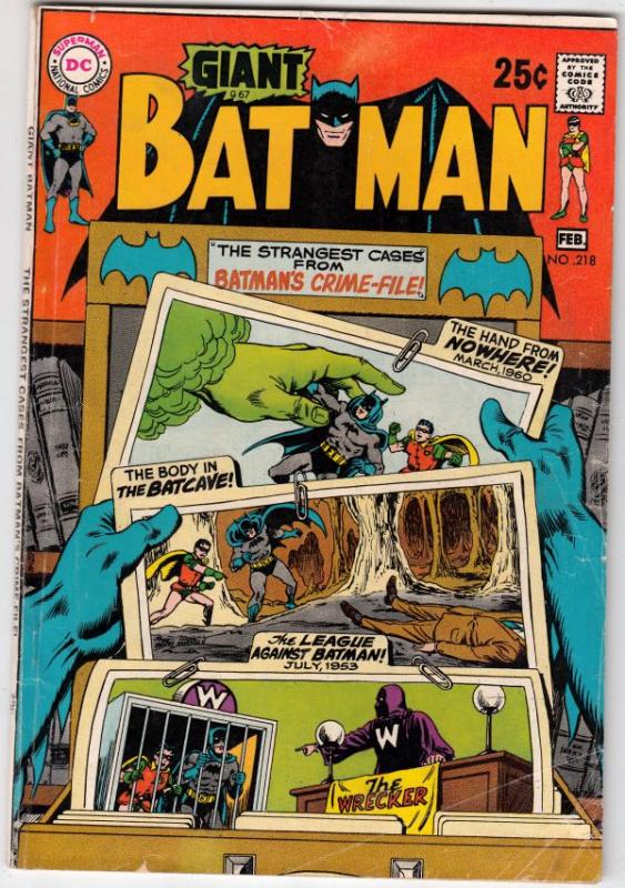 Batman #218 (Feb-70) VG+ Affordable-Grade Batman