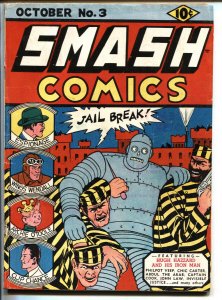 Smash #3 1939-Robot cover-Quality-Flash Fulton-Black Ace-comic book