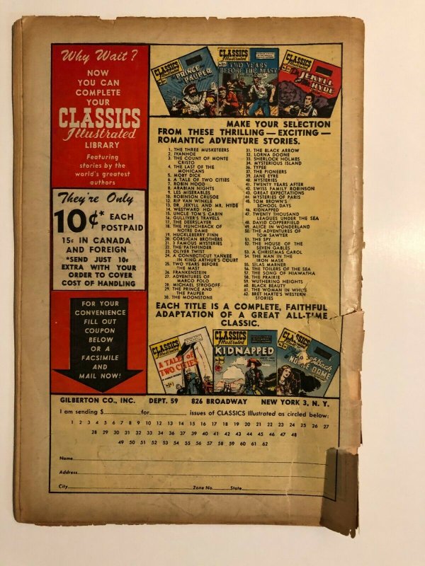 CLASSICS ILLUSTRATED 60 BLACK BEAUTY HRN 62 (FIRST EDITION) FAIR