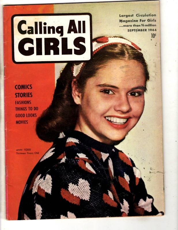 Calling All Girls Comic Book Magazine September 1944 Vol #4 # 32 Photo Cover JL1