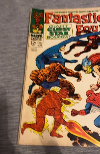 Fantastic Four #73 (1968)apps by DD, Thor, Spider-Man all out